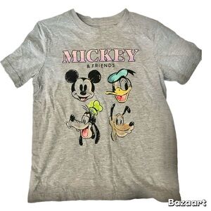 Sz 5/6 Girls Disney Mickey And Friends Tshirt Gray NWOT